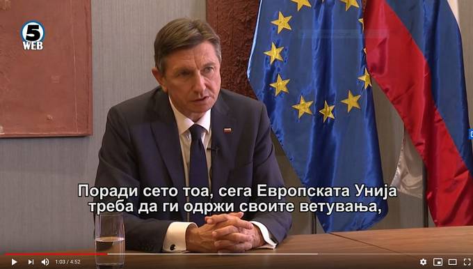 Pogovor predsednika Pahorja za Kanal 5 ob uradnem obisku Republike Severne Makedonije